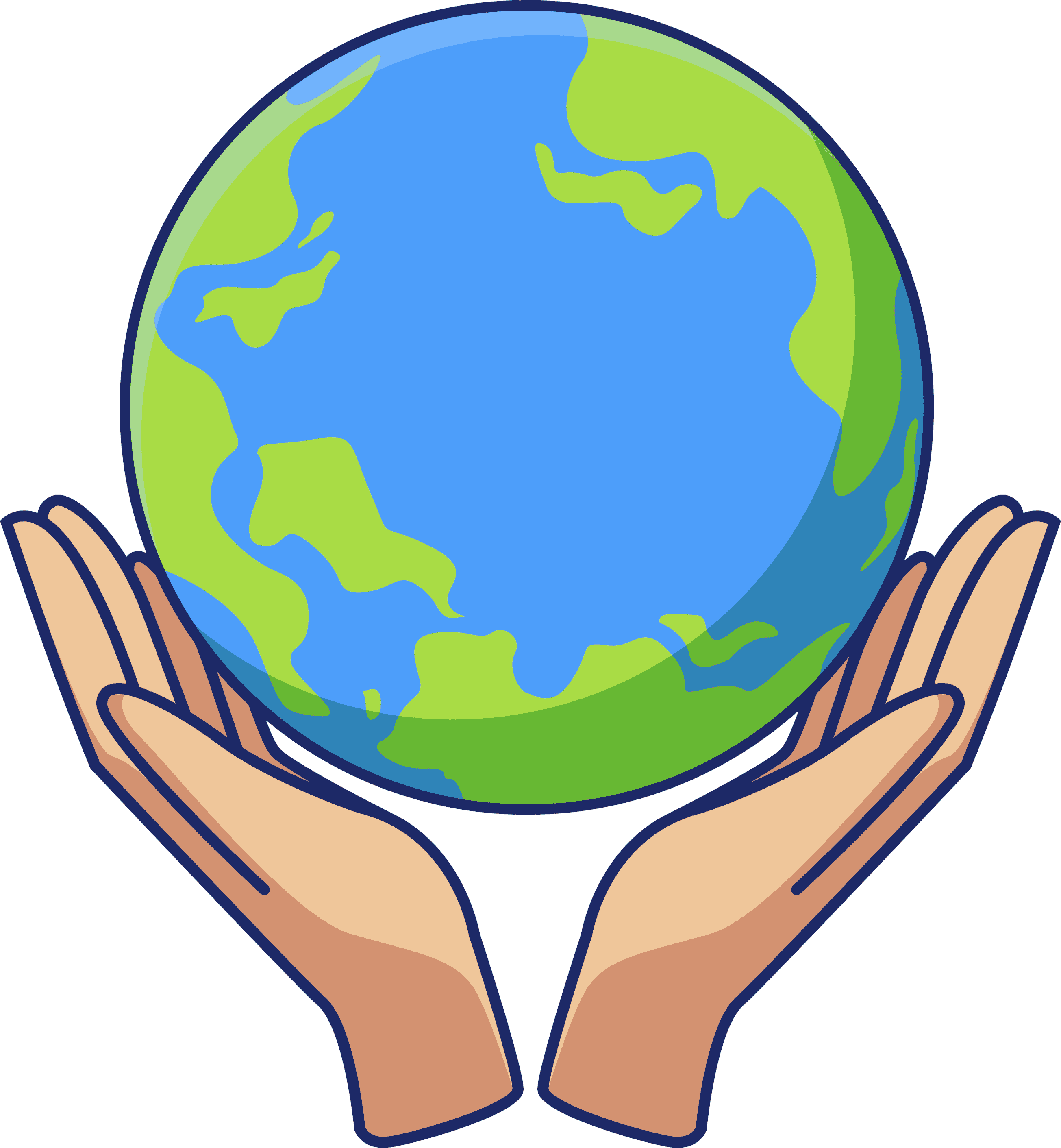 a person handing a globe with love image