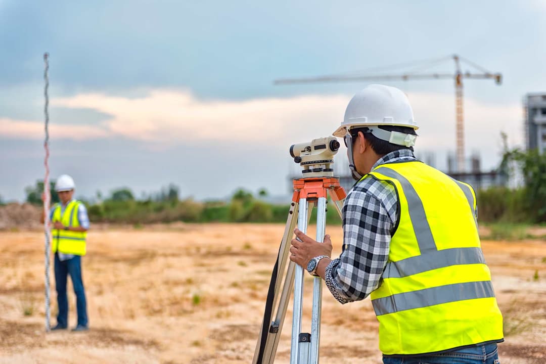 a person doing site survery for land